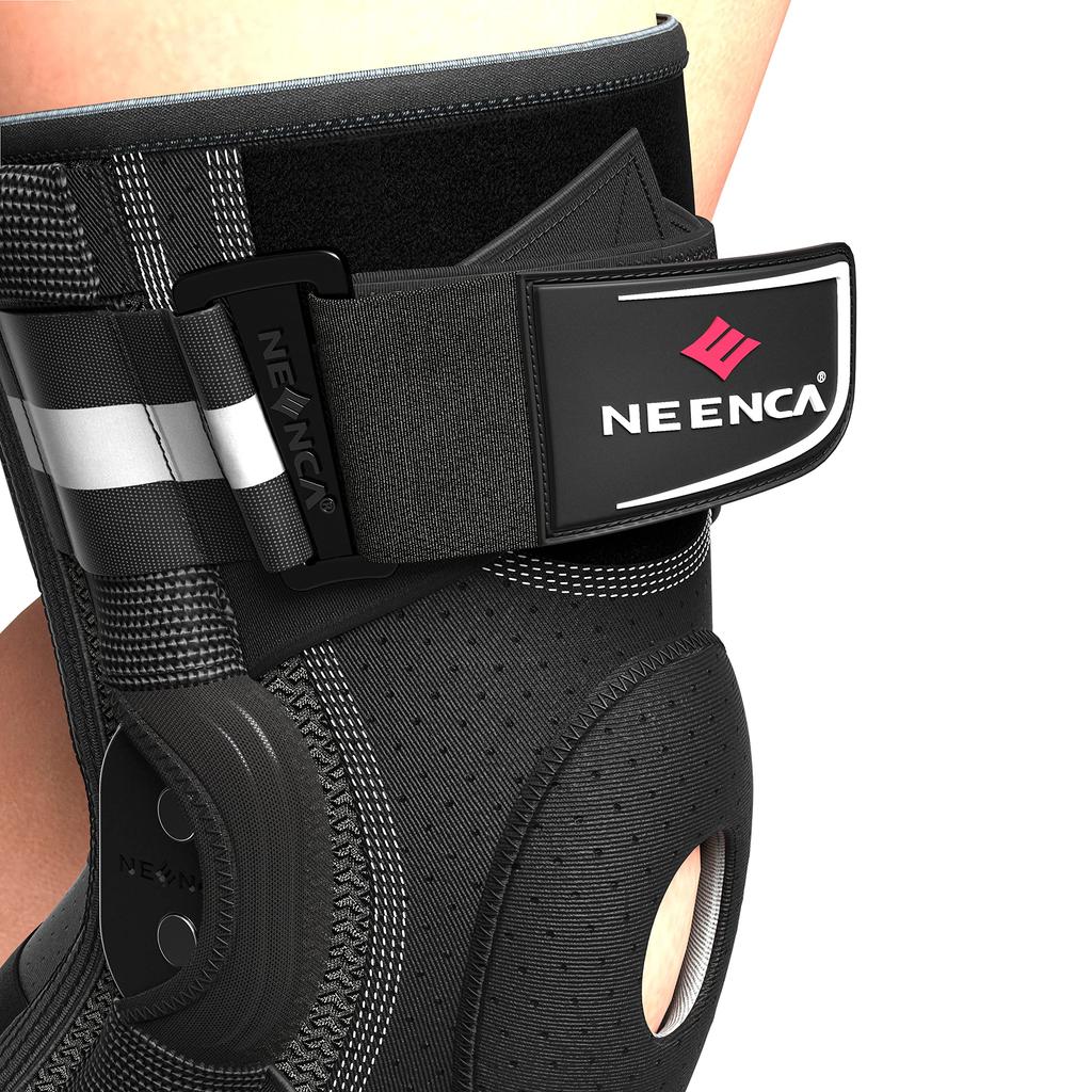 NEENCA Knee Pad Protector Knee Support with Metal Hinge for Secure Sports Everyday Large Size L Stabilization, Fit, Ambidextrous, Compression, Use,