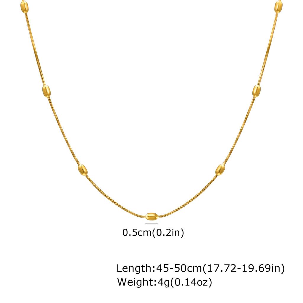 Edelstahl Gliederkette Halskette für Damen, Einfache 18 Karat Vergoldete Dünne Halskette, Minimalistischer Wasserdichter Schmuck