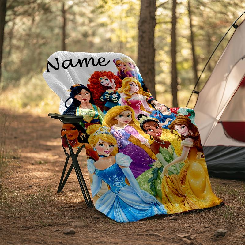 Customizable Princess Throw Blanket – Personalized Name, All-Season Cozy Snug Blanket, Machine Washable, Personalized Blanket