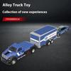 Metallic Flatbed Transporter Toy Car with Retro Power - Pull-Back Thrill for Young Auto Enthusiasts