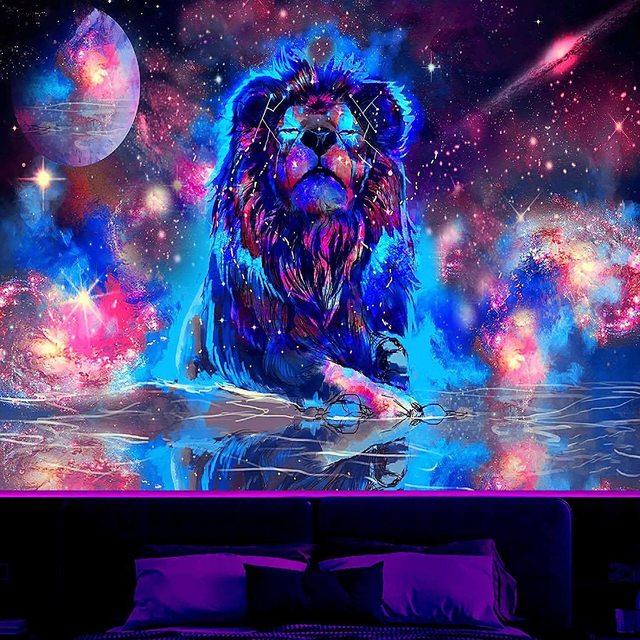 

Гобелен Trippy Planet УФ-реактивный водопад Пейзаж Декор комнаты Эстетический психоделический настенный подвесной гриб Готический домашний декор 95x73cm