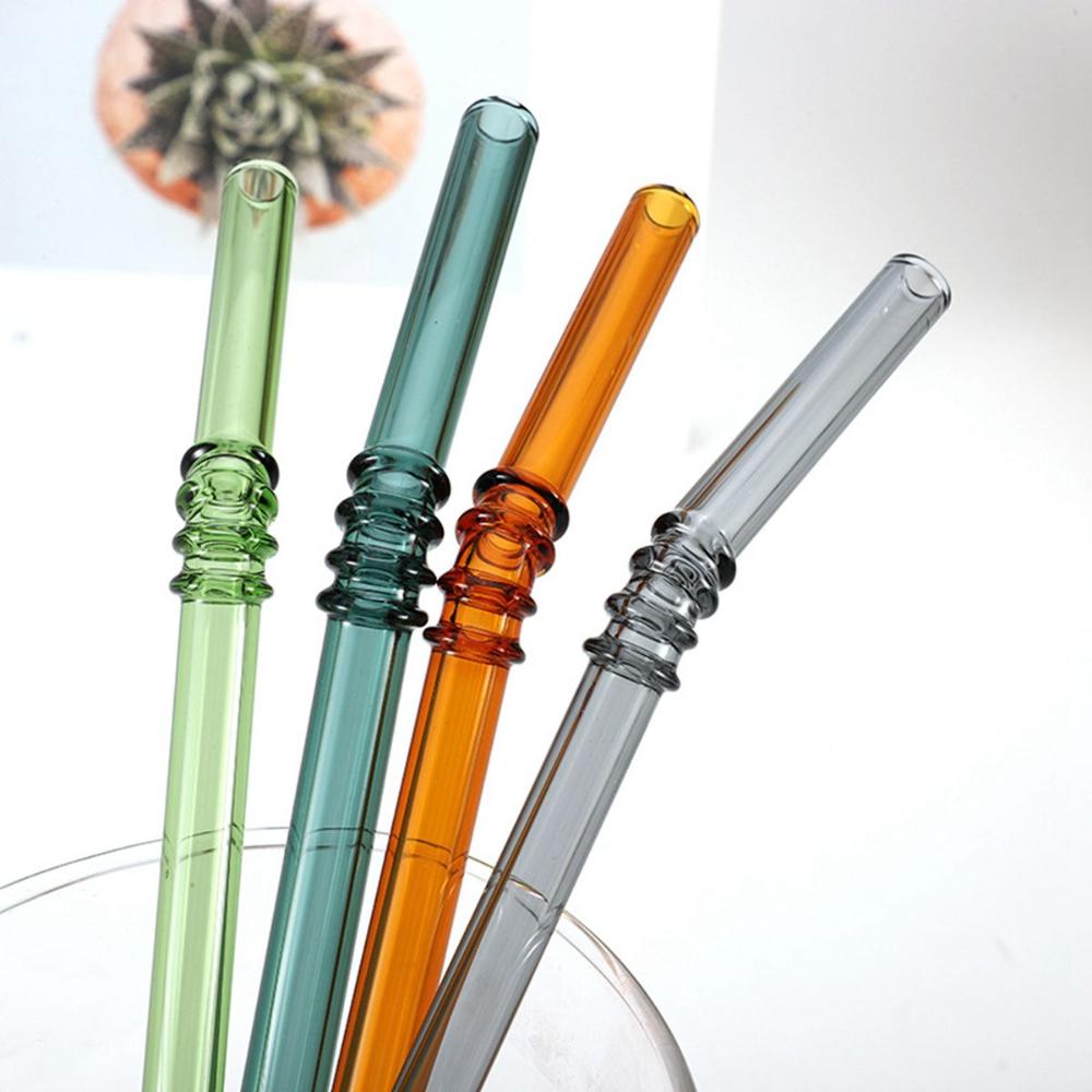 Heat Resistant Glass Clear Colorful Christmas Decoration Party Supplies Drinking Straw Bar Tools