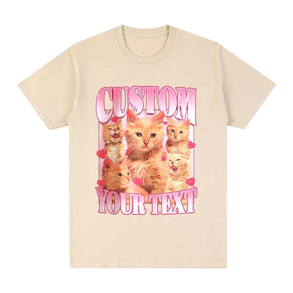 Custom Your Text Graphic T Shirts Cat Lovers Gift T-shirts Women Casual Harajuku Short Sleeve T-shirt Streetwear Tops