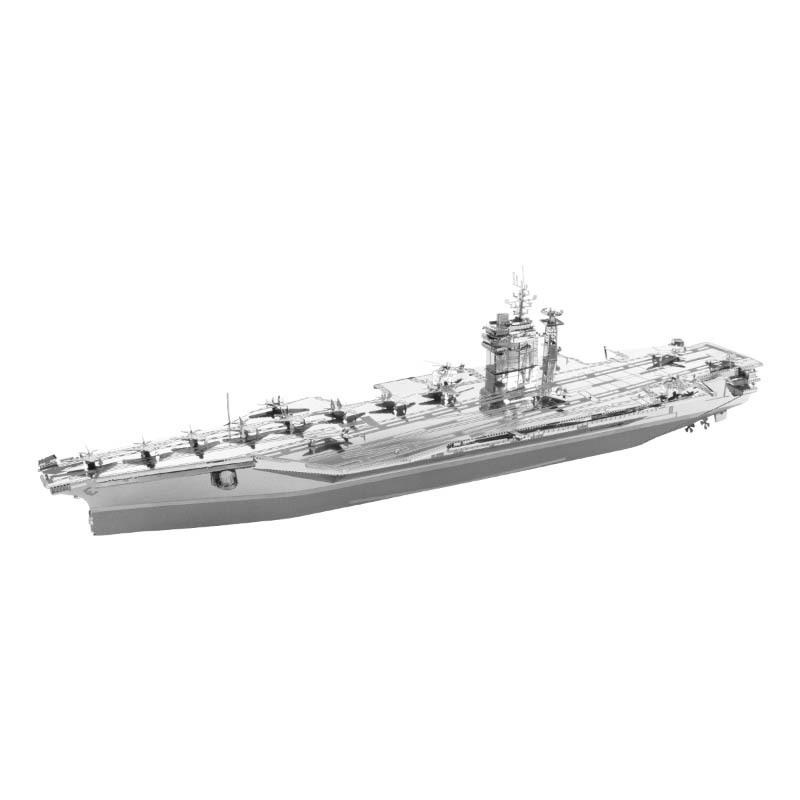 Roosevelt Aircraft Carrier 3D Stainless Steel DIY Metal Puzzle - Glue-Free Assembly