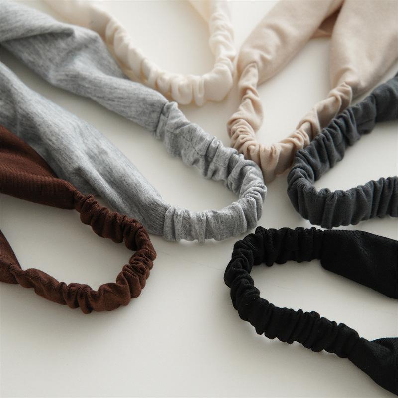 New Fashion Bohemian Solid Color Hair Scrafs Turban Headband Sweet Cotton Headscarf Triangle Bandanas For Women Hair Accessories