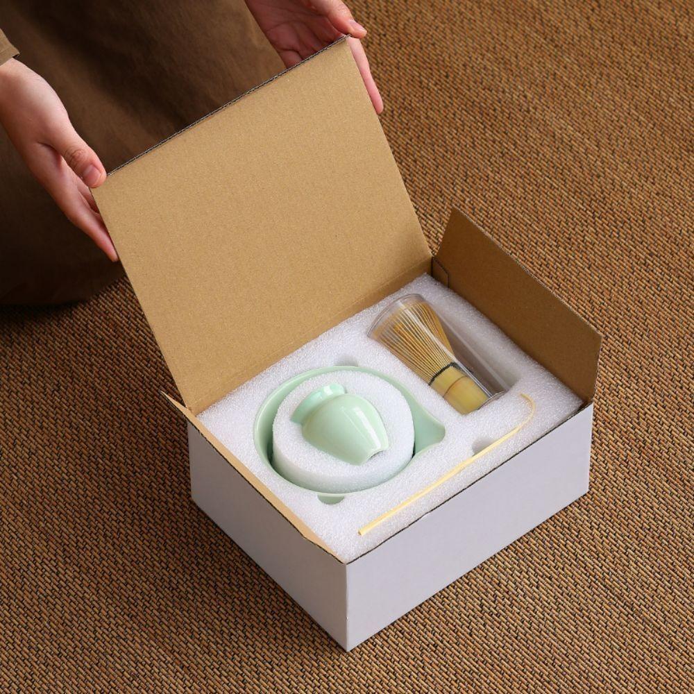 4ks Vintage Matcha Čajová Sada Keramická Matcha Chasen Sada Elegantní Stojan na Matcha Metličku Kit Čajovna