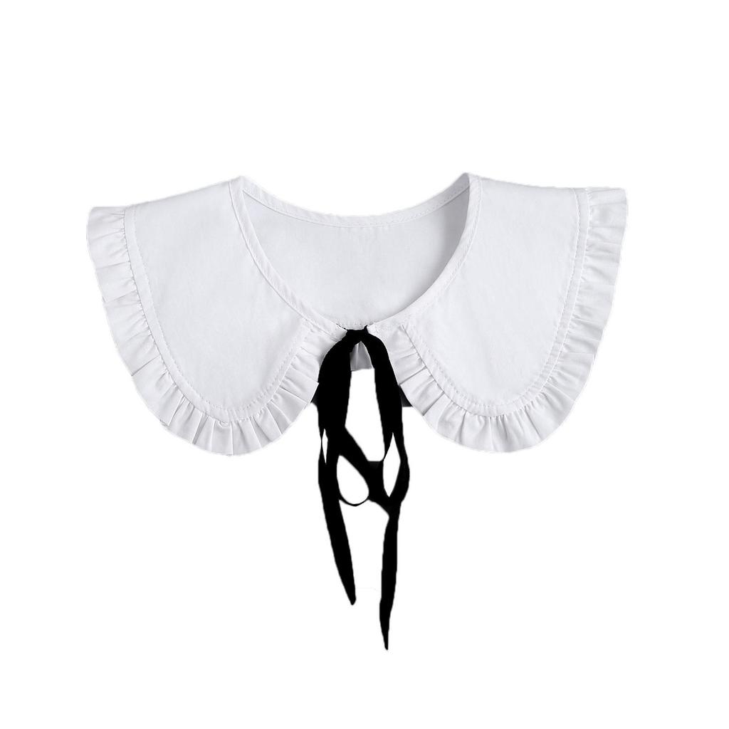Chic Petal White Cotton Detachable Collar