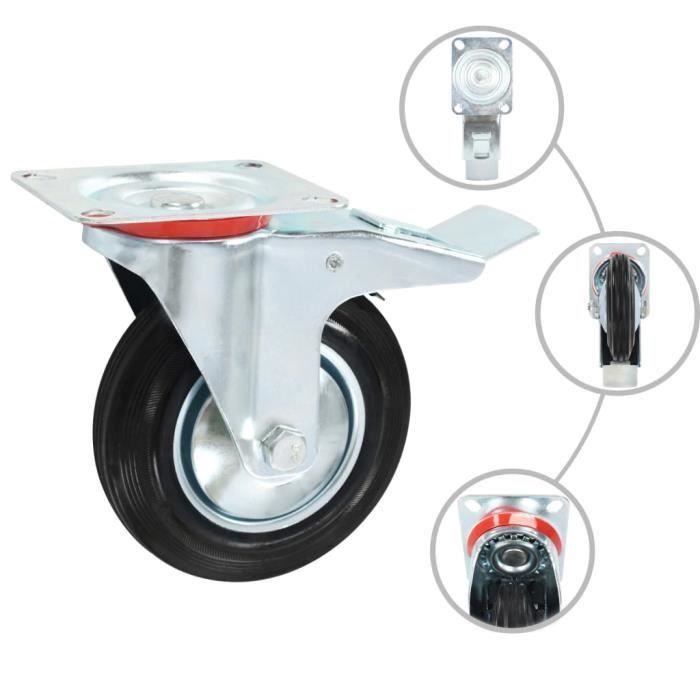 VidaXL Roulettes pivotantes avec double frein 4 pcs 160 mm