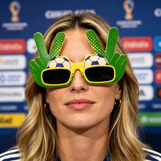 Football Theme Sunglasses, Lightweight Football Events Glasses, Funny Peace Gesture Stadium Sunglasses for Men Women Football Fans Game Day Photos