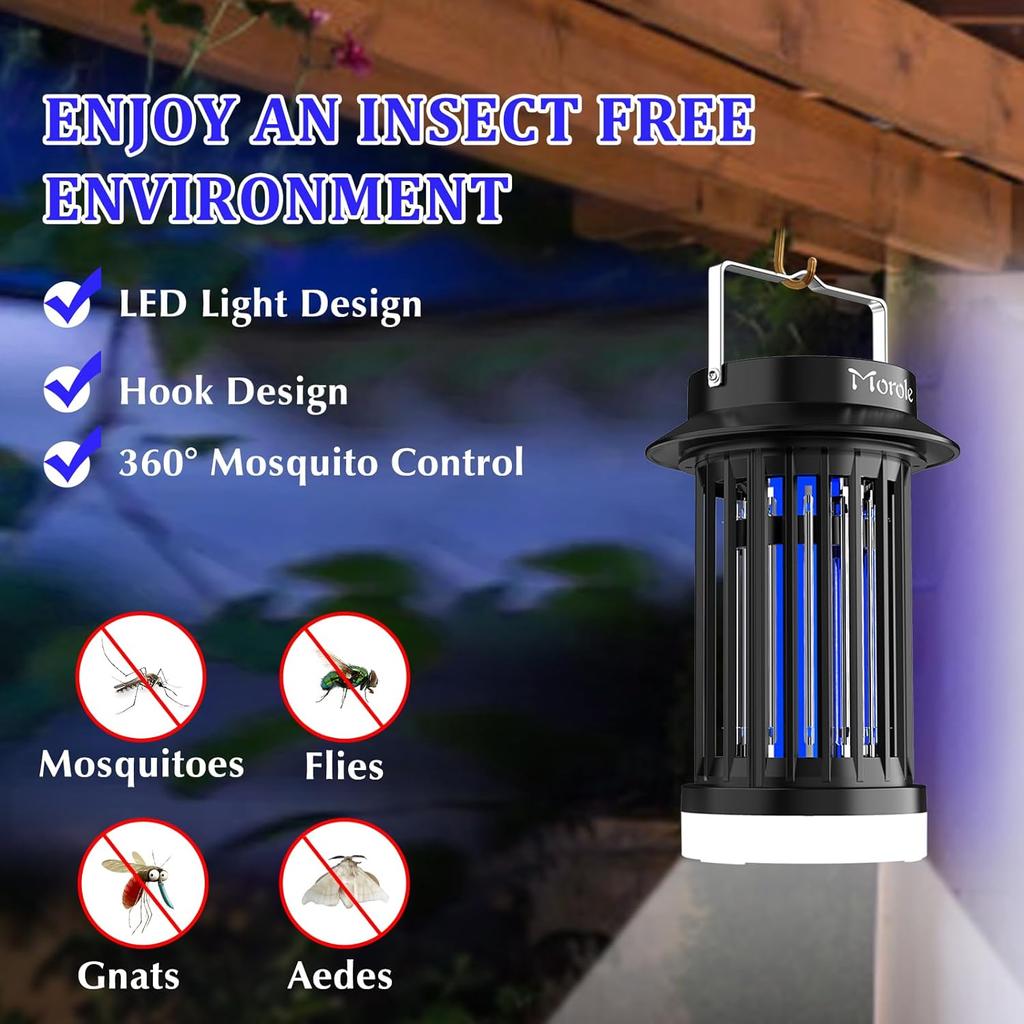 Zapper Électrique Anti Moustique 4200V - Lampe Intérieur/Extérieur Étanche - Piège à Insectes Puissant