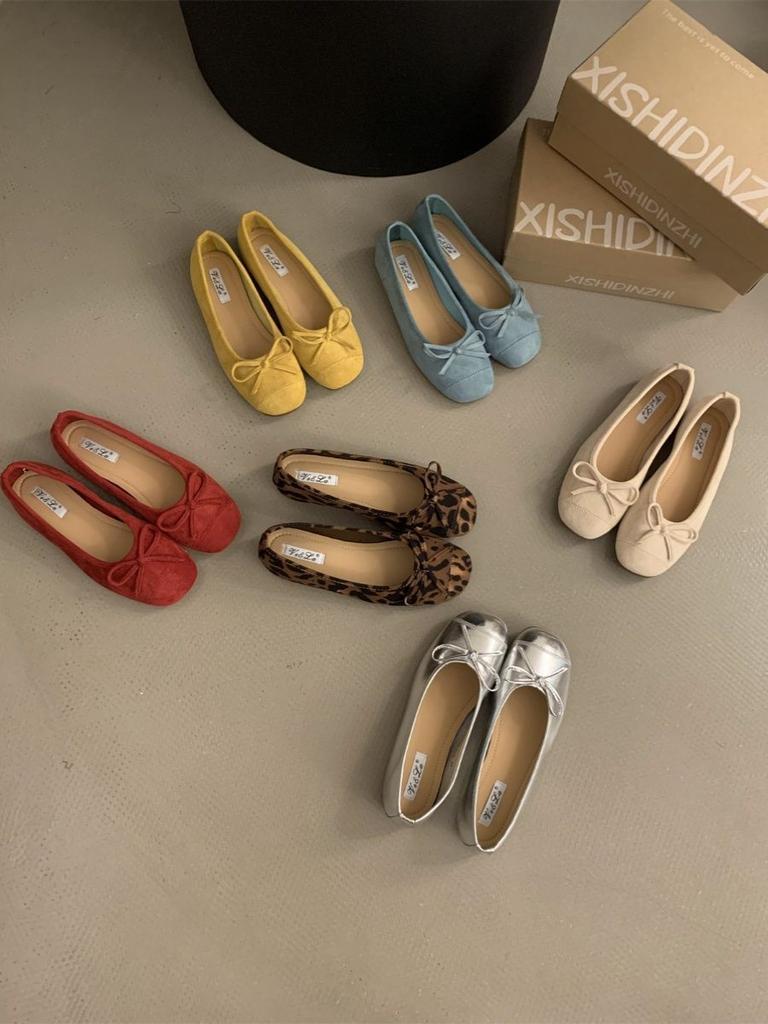 Gentle ballet flats large size soft-soled beanie shoes women's spring and summer new bow light mouth single shoes