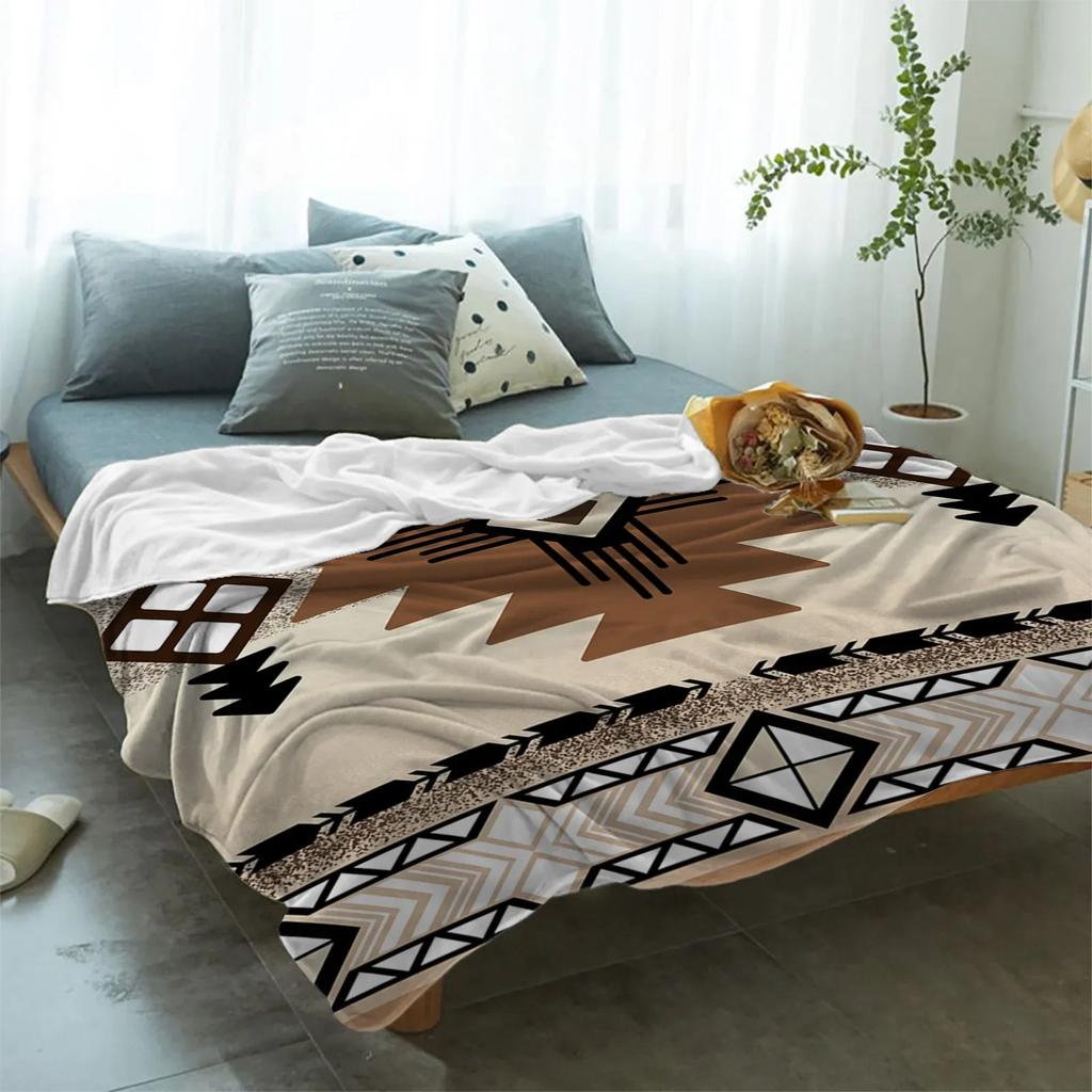 Indian Geometry Graphics Throws Blankets for Sofa Bed Winter Soft Plush Warm Sofa Throw Blanket Holiday Gifts