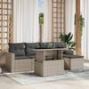 Vidaxl 6-Cz. Conjunto de Muebles de Jardín, Con Cojines, Gris Claro
