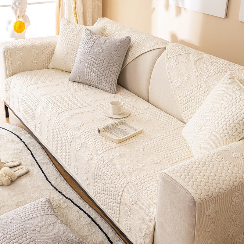 Water-washed Cotton Sofa Cushion All-season All-purpose Cotton Cushion Simple Anti-slip Cover Cover and Towel