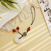Glazed Shoes & Clothing Pendant: Imitation Jade Bodhi Phone Charm with Personalized Chain & Shell Lanyard