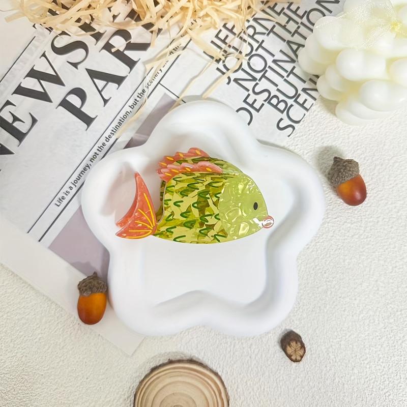 

Милая заколка для волос из ацетата в виде рыбки из серии Океан для женщин, элегантный зажим-акула, модный зажим для волос для девушки