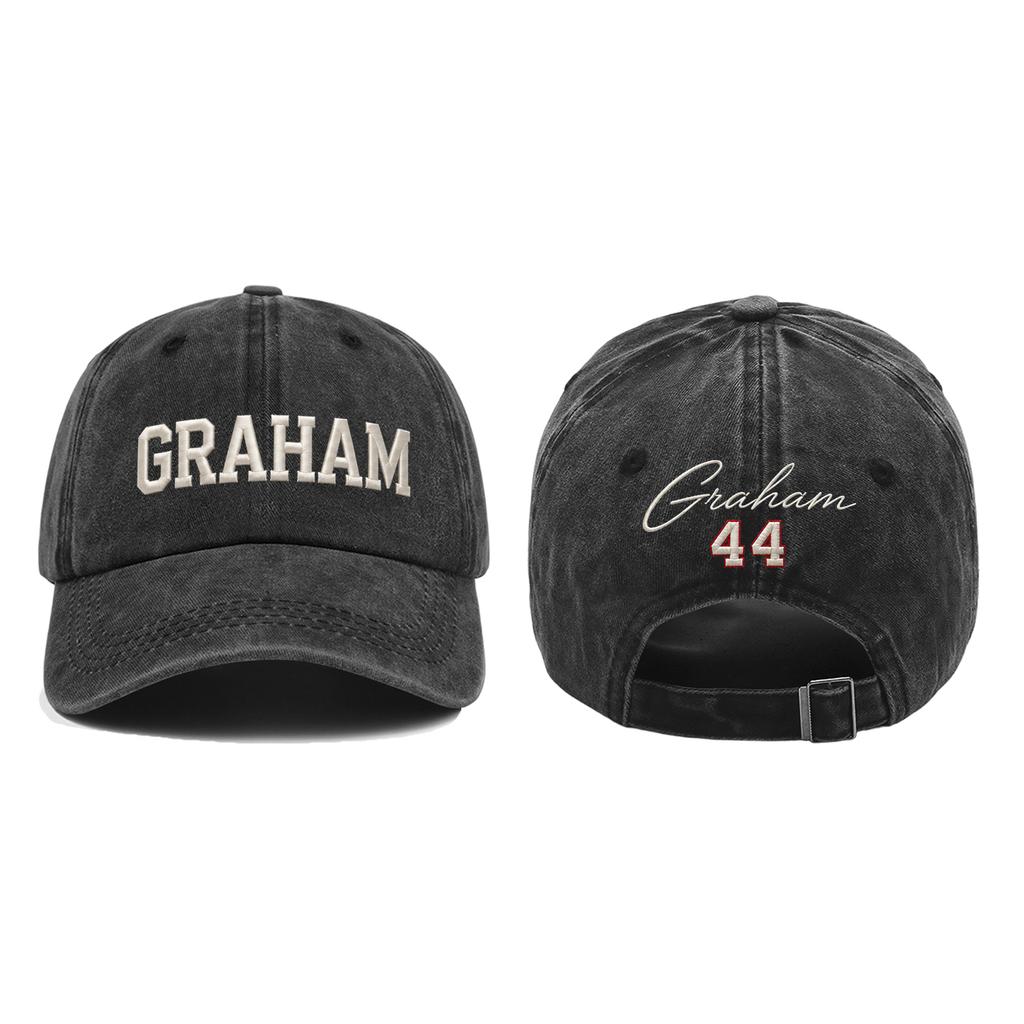 Washed Cotton Baseball Cap Vintage Soft Top Adjustable Strapback Hat Embroidered Lettering Distressed Look Classic Design