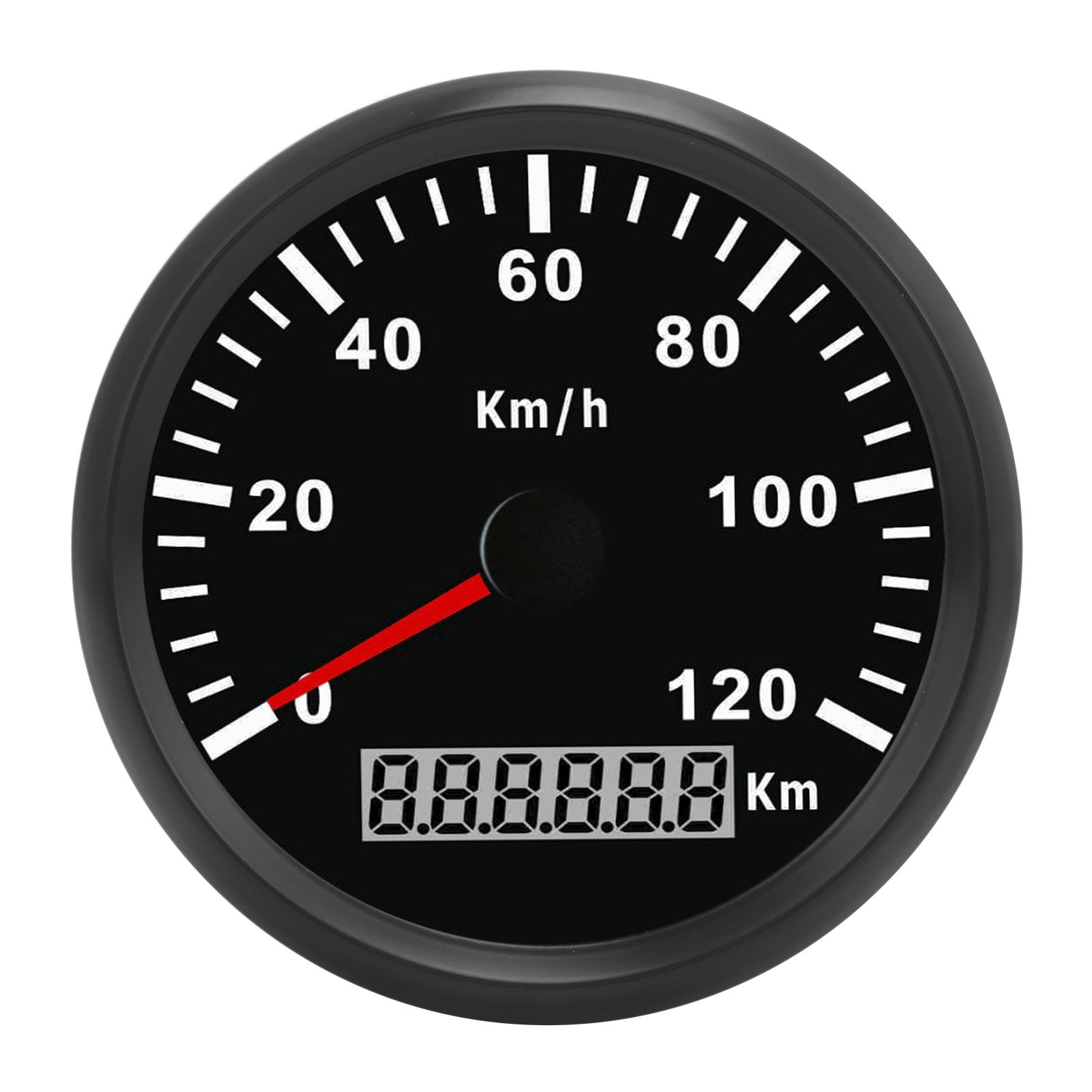 

3‑3 8in GPS Speedometer Universal 0‑120KM H for Car Truck Boat 12V 24V with GPS Antenna
