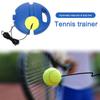 Solo Tennis Trainingsset Rückprallball mit langem elastischem Seil Tennis Trainingsausrüstung Rutschfeste Basis für Erwachsene/Kinder/Anfänger