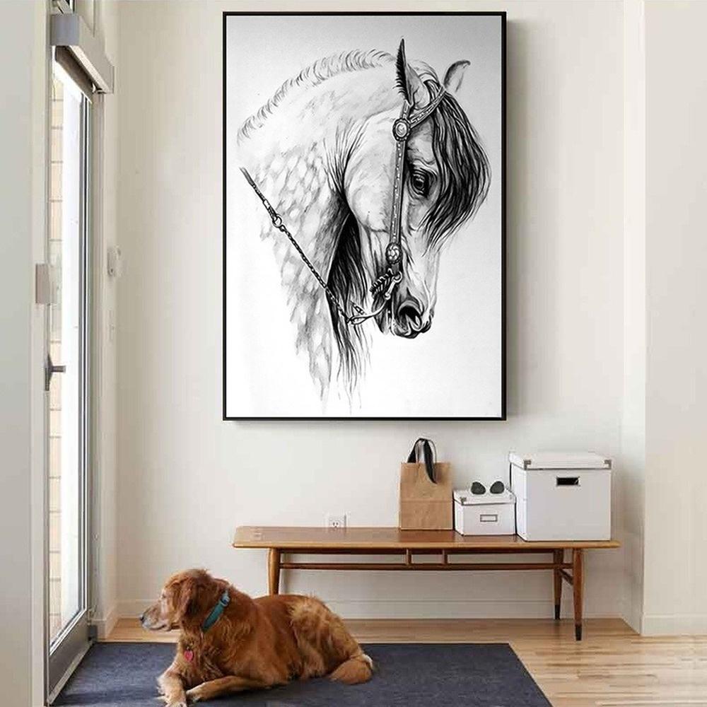 5D Full Drill Round Diamond Painting Animals Horses DIY Painting Cross Stitch Diamond Embroidery