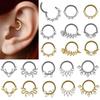 Pack of 2 Unique Geometric Shape Nose Rings Body Piercing Jewelry Seamless Design Metal Texture Polished Finish