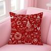Celebrate Art Christmas Day Print Cushion Cover Pillow Case Soft Skin Friendly Fabric  Concealed Zipper