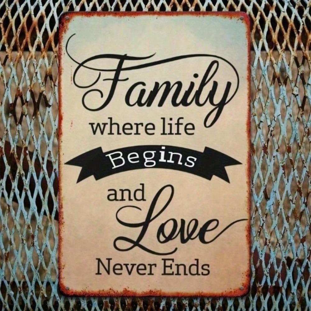 Country Style Metal Wall Art Family Love Home Decor