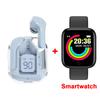 Transparent Bluetooth Headphones LED Power Digital Display Stereo Wireless Earphones TWS Earbuds Sport Headset +Smart Watch