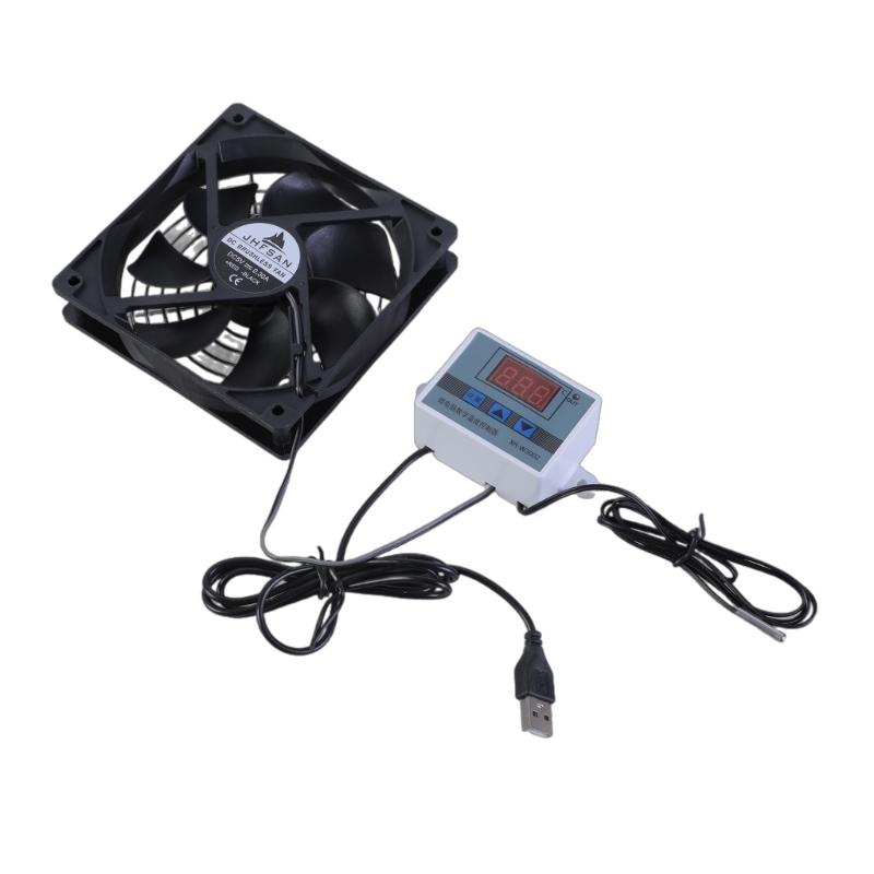 

120mm 5V 1A USB Cooling Fan System with Temperature Control for Home Theater AV Cabinets and More