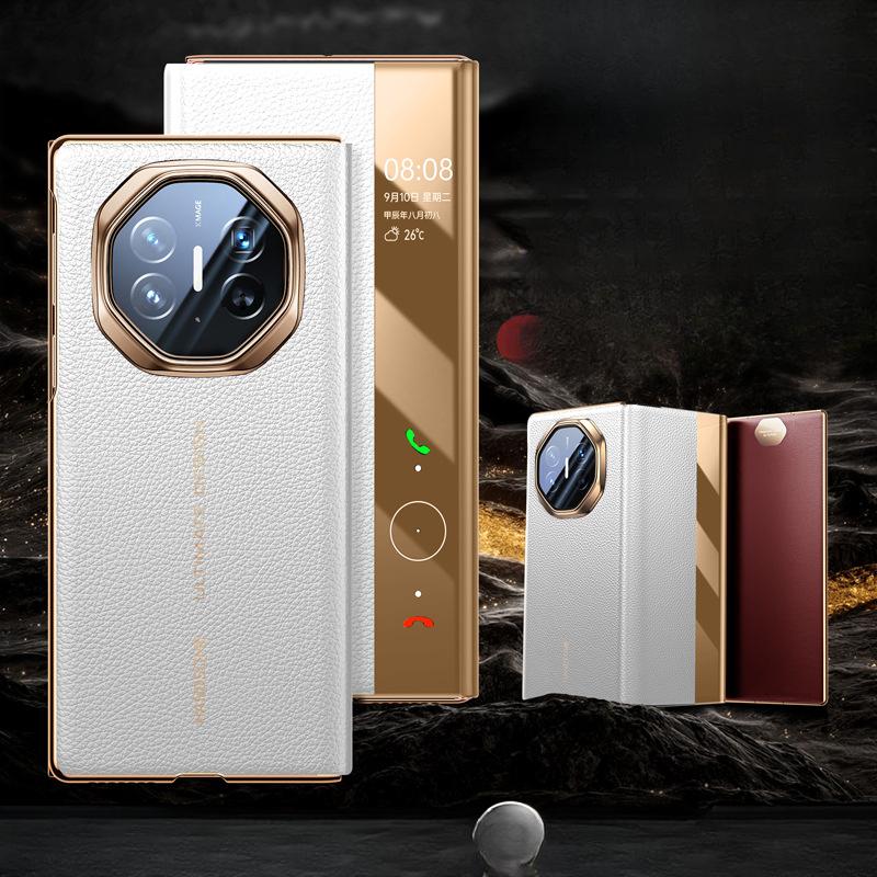 Suitable for Huawei Materialxt Mobile Phone Case Triple Folding Smart Window Magnetic Absorption Anti-fall Business Leather Case