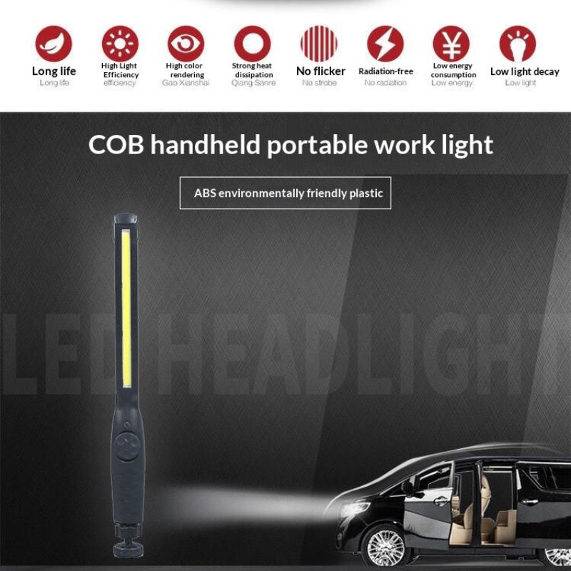 COB LED Work Light with USB & Magnet  Rechargeable Under Hood Light for Car Repair, Emergency Lighting, Portable Workshop Lamp