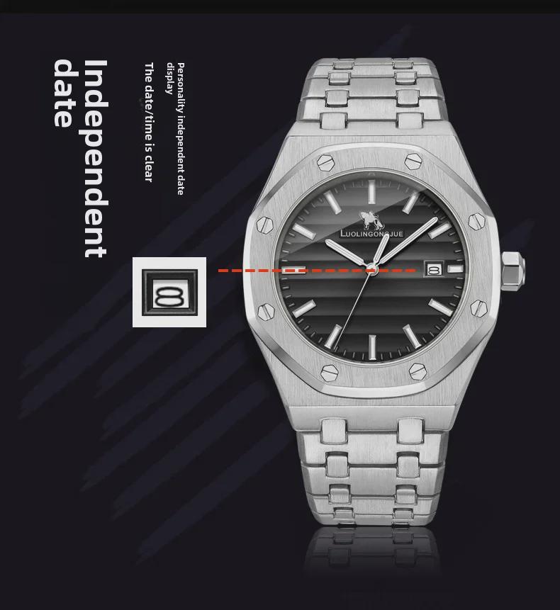 Ducele de Lorena 57475 Model Tub de Oțel Royal Oak Skeleton Ceas Mecanic pentru Bărbați