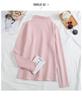 2024 Women's Korean Style Solid Color Plus Velvet Long Sleeve T-Shirt, Autumn/Winter