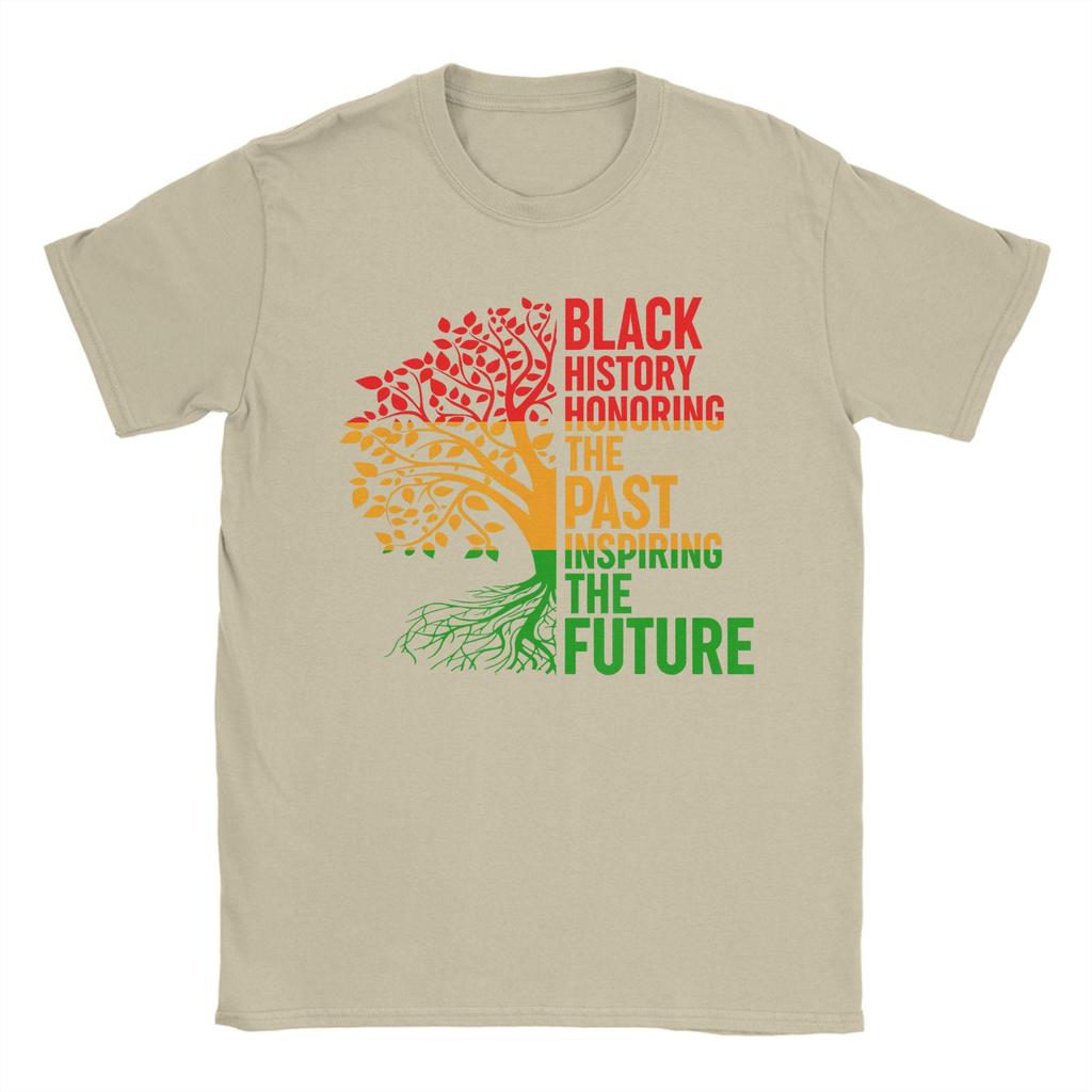 Leisure Black History Honoring Past Inspiring Future T-Shirts for Unisex Round Neck T Shirts Short Sleeve Tees Summer Clothes