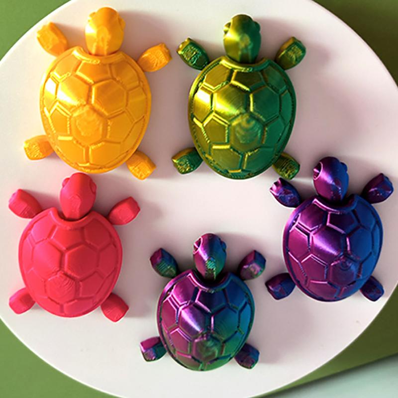 3D Printed Turtle Model Toys Multi-Joint Ornament Realistic Animal Figures Desktop Decoration Crafts Miniatures