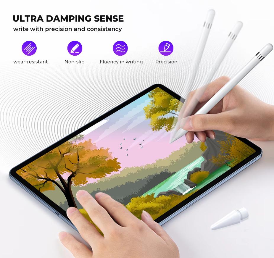 6/4 ב-1 קצוות עפרון חלופיים עבור Apple Pencil Pro/דור שני/דור ראשון/USB-C, קצוות עט משודרגים לאייפד עם נרתיק אחסון