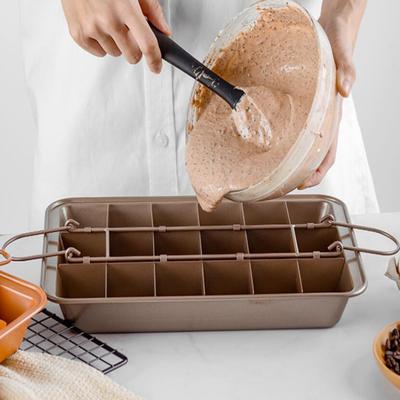Brownie Pan with Removable Dividers Rectangle Food Grade Stainless Steel Chocolate Cake Muffin Non-stick Baking Tray Sheet Cutter Bakeware Kitchen