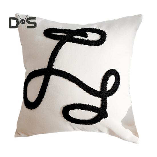 

Подушка з прихованою застібкою-блискавкою, наповнювачем з поліпропиленової бавовни, контрастного кольору, прикраса офісного дивана, наволочка для вітальні, спальні, подушка для автомобільного сидіння D