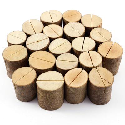 30-Pack Rustic Real Wood Base Wedding Table Name Number Holder Party Decor