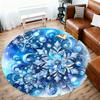1pc Winter Snowflake Round Chair mat office Area Rug - Non-Slip, Floor Mat for Office, Bedroom, Ideal home decor gift c0112002