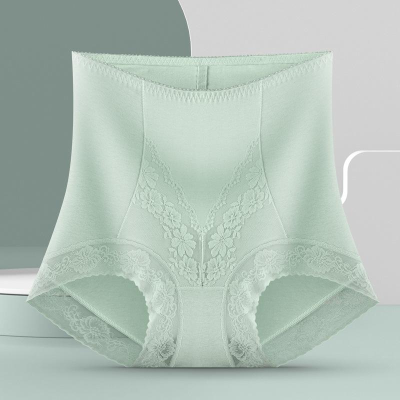 

Нетронутый чистый хлопок компрессионное нижнее белье с высокой талией для женщин изготовлено из графена антибактериальные подтягивающие бедра корректирующие кружевные треугольные трусики XXL трава зеленый