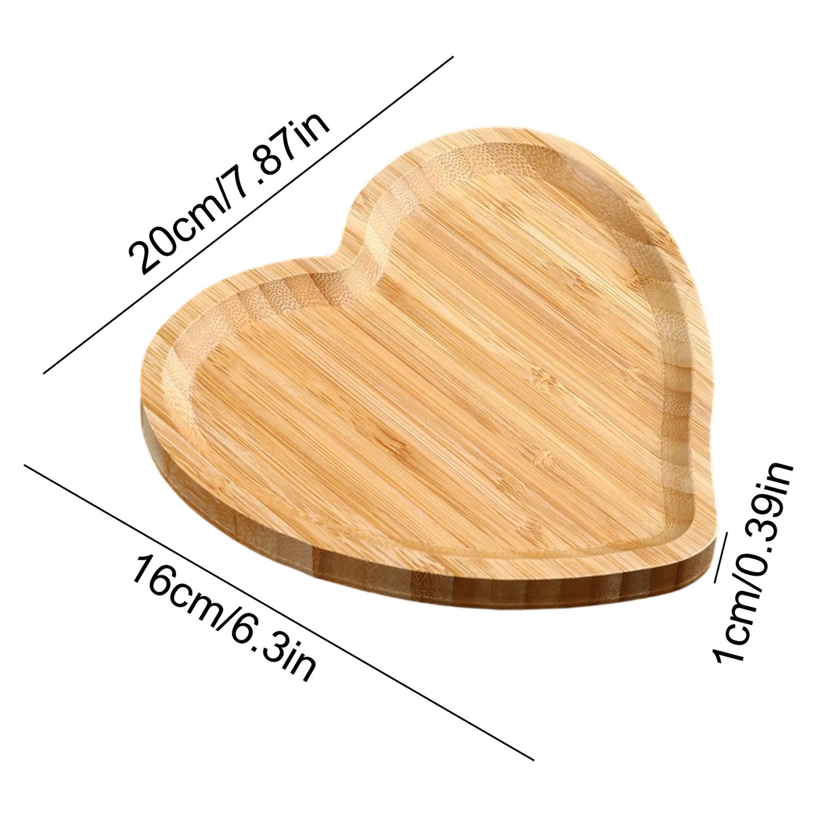

Wooden Heart-shaped Food Plates Solid Color Wood Love Snack Tray Charcuterie Plates Home Party Festive Atmosphere Supplies