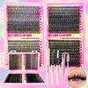 False Eyelashes Clusters Natural Thick Volume Eyelashes Extension Kit - High-Capacity Individual Lashes with Applicators