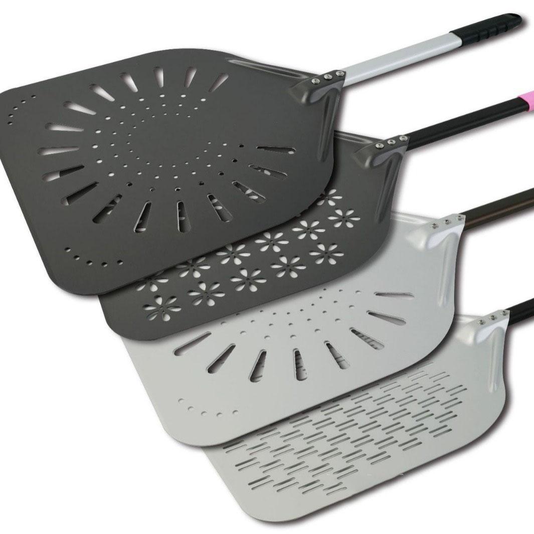 Multiple Sizes Hard Film Punching Pizza Shovel Pizza Transfer Flip Shovel Aluminum Alloy серый