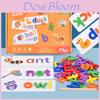 Wooden Alphabet Learning Cards For Kids Educational Toy With Diy Word Puzzle For Early Education