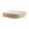 Huaihuang Gold Rimmed Square Ceramic Dinner Plate Set