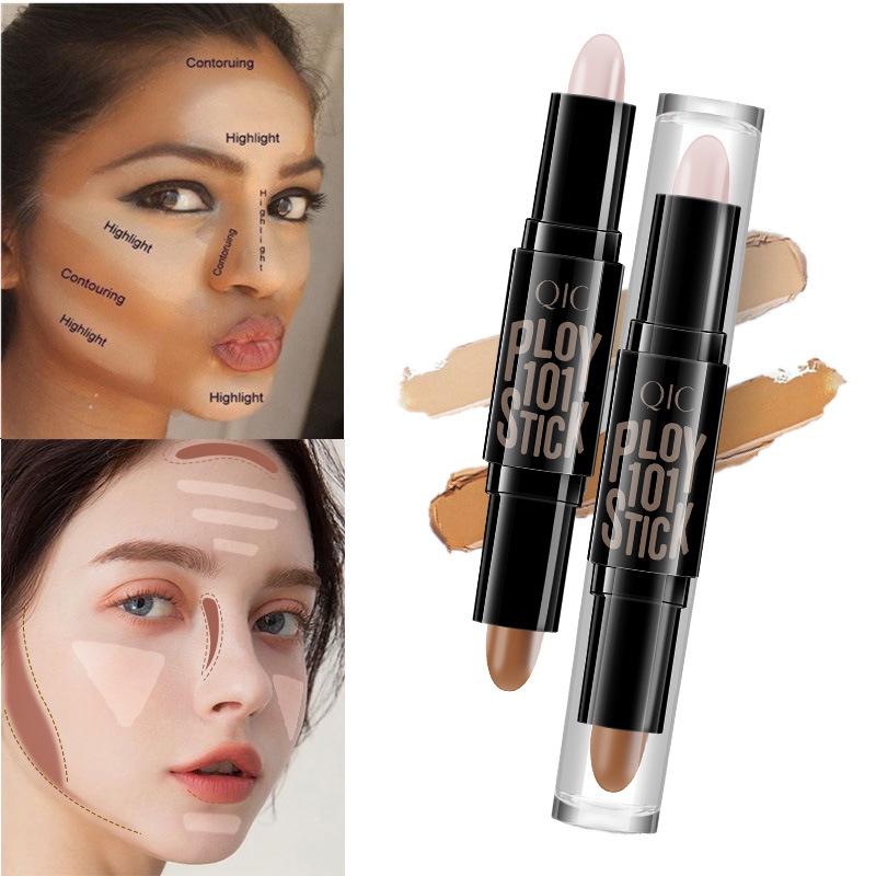 QIC Qini Cai Double-Headed Contour & Highlight Stick for Three-Dimensional Makeup.