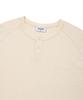 COVERNAT Slub Henley Neck T-Shirt Ivory