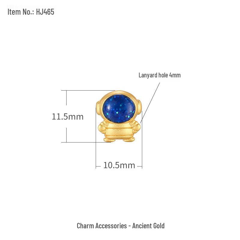 Goldener Sand Astronaut Weltraum Armband DIY Kit: Perlen, Planeten & Raumschiff-Anhänger