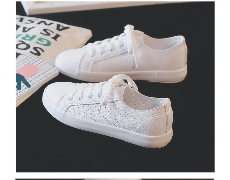 Yuanbu Sommer Ultra-Faser Atmungsaktiv Weißes Leder Schnürschuhe Freizeit 5936 für Herren & Damen